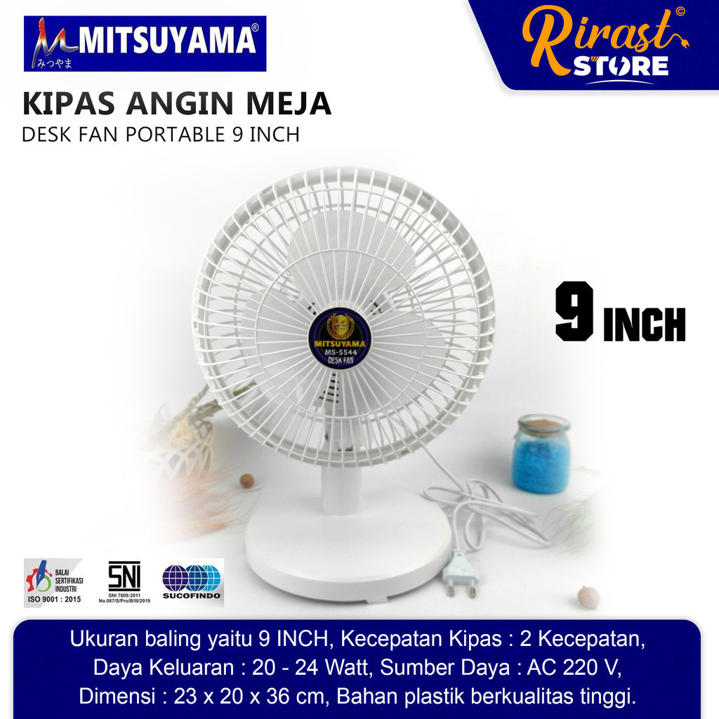 Kipas Angin Meja MITSUYAMA MS-5544 Desk Fan Series 9 Inch MS 5544