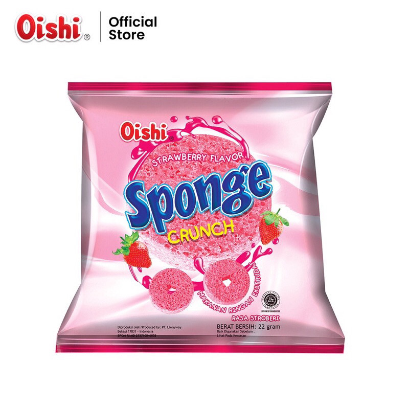 

RiDn Oishi Sponge Crunch Coklat, StroberiPerpak 22gr x 10 Pcs