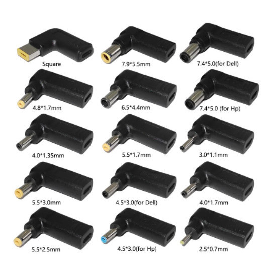CONVERTER USB TYPE C FEMALE TO DC ELBOW CHARGER LAPTOP UNIVERSAL