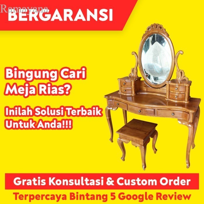 

Meja Rias Ukir Kartini Kayu Jati Jepara Custom By Ibu Tya Malang murah