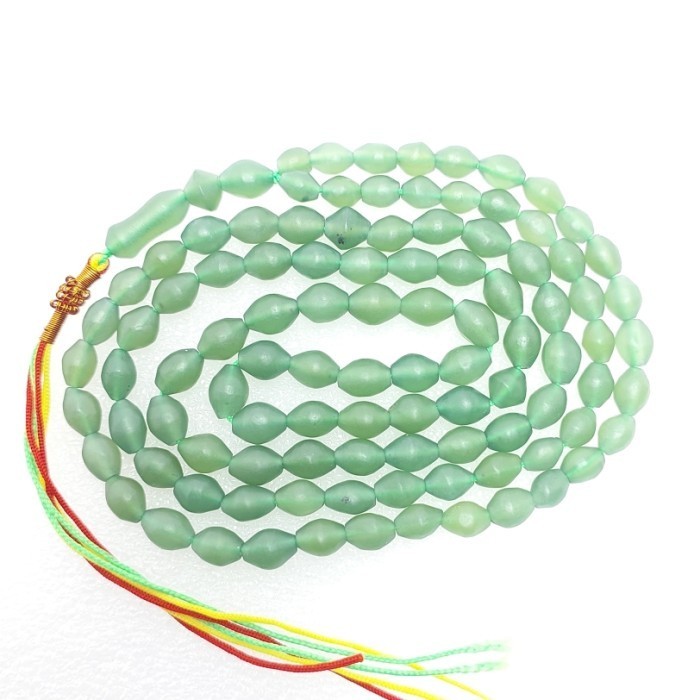 Tasbih Batu Syeh Maksod / Giok Afganistan Asli dari Iran - Hijau Tua, Isi 33 Butir