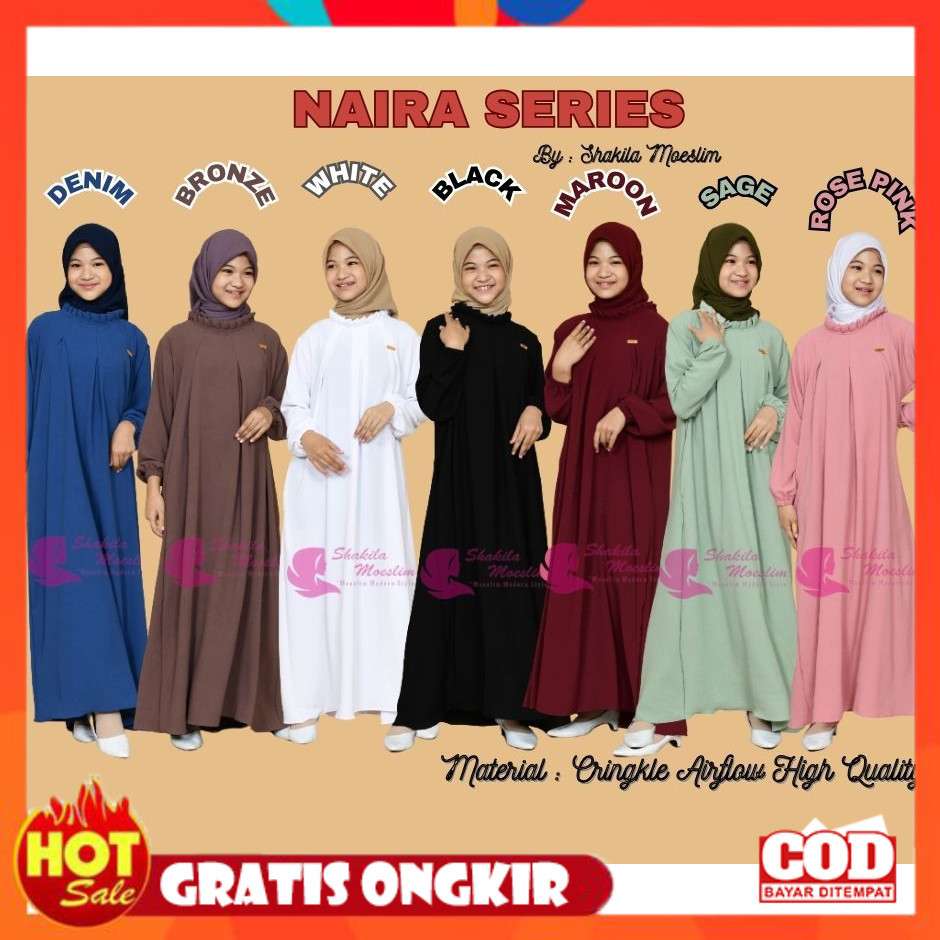 KAIN ADEM HALUS TEBAL / GAMIS ANAK CRINKLE "MARYAM" SERIES 2-12 TH JUNIOR (+SAKU) / GAMIS ANAK POLOS