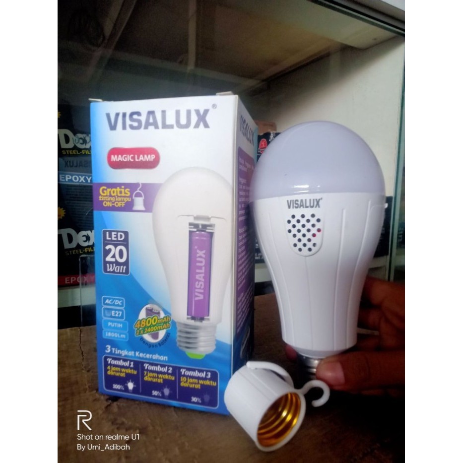 VISALUX LAMPU EMERGENCY LED MAGIC 20W 3 TINGKAT CAHAYA PUTIH SNI