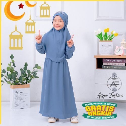 AISHA DRESS  ANAK TERBARU | GAMIS ANAK BEST SELLER 2024 | GAMIS ANAK SYAR’I SET HIJAB CRINGKLE PREMI