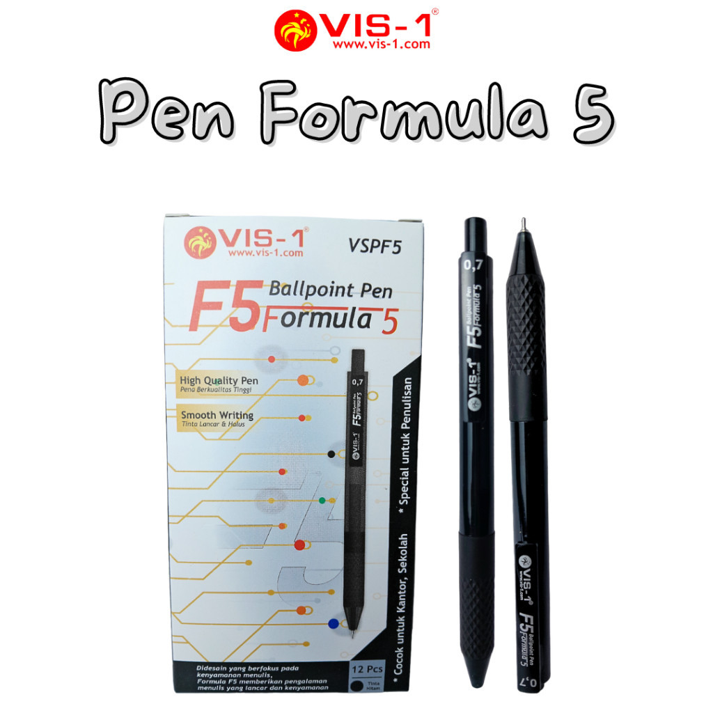 

Ballpoint / Pulpen Vis-1 Formula 5 Hitam 0.7mm Satuan - VSPF5