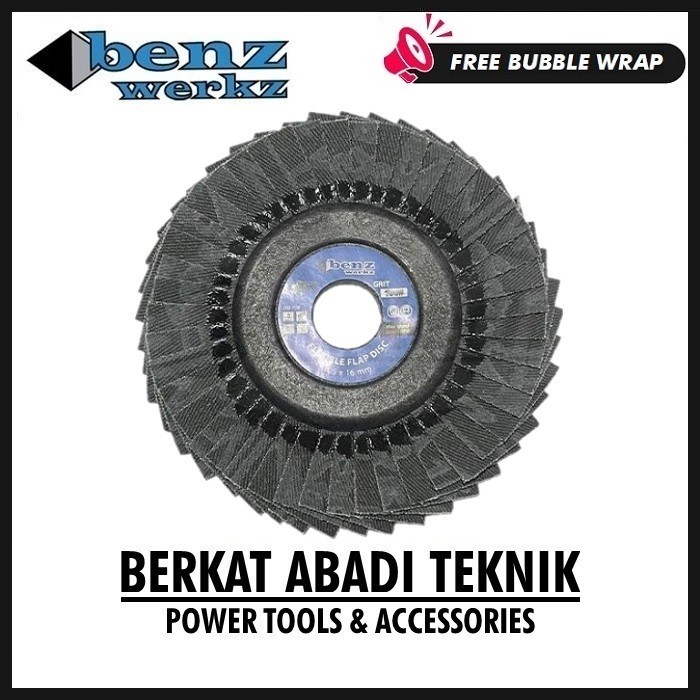 BENZ Flap Disc Flexible 4 Inch Amplas Susun Gerinda Besi Metal Gurinda Grenda Grinda Grit Grade