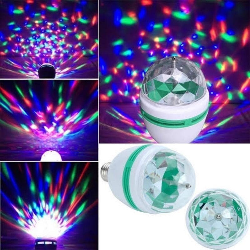 LAMPU HIAS DISKO DISCO BESAR BERPUTAR WARNA WARNI RGB FITTING E27