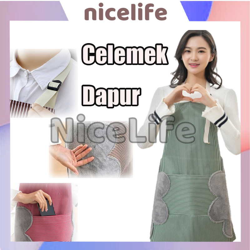 Apron Celemek Masak Celemek Anti Air / Celemek Anti Minyak Air / Celemek Anti Air Bahan Kain Premium