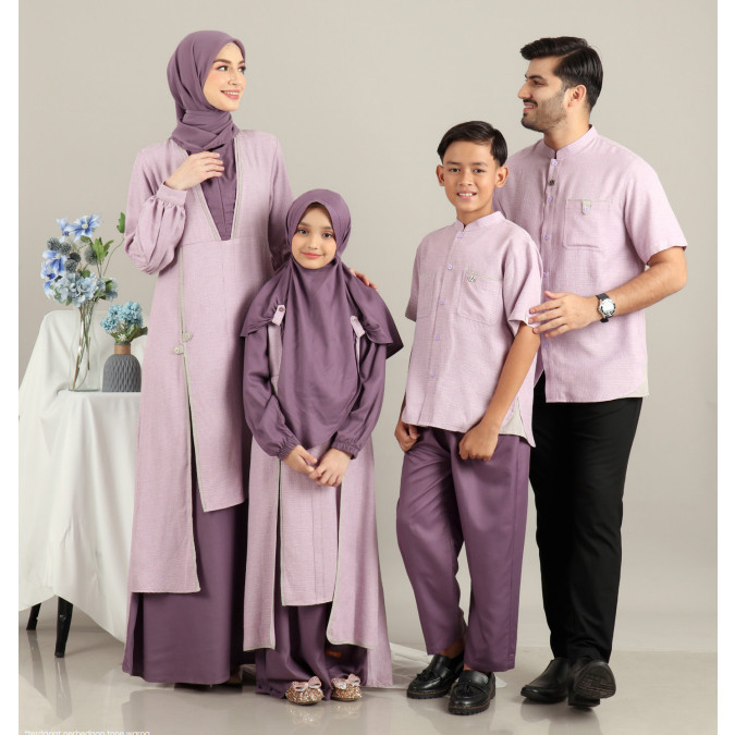 Sarimbit Keluarga 2024 Nibras Rayya Harmony Light Lilac Baju Couple Pasangan Mewah Premium Elegan Te