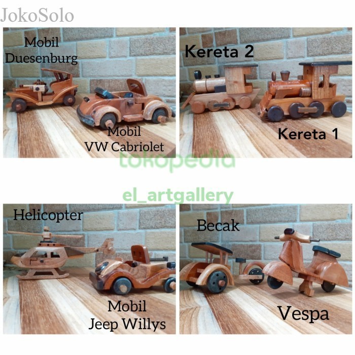 

Mainan Kayu/ Miniatur Kayu/ becak/ mobil/ kereta/ Pesawat/ Vespa Kayu - kereta 2/lokomo murah