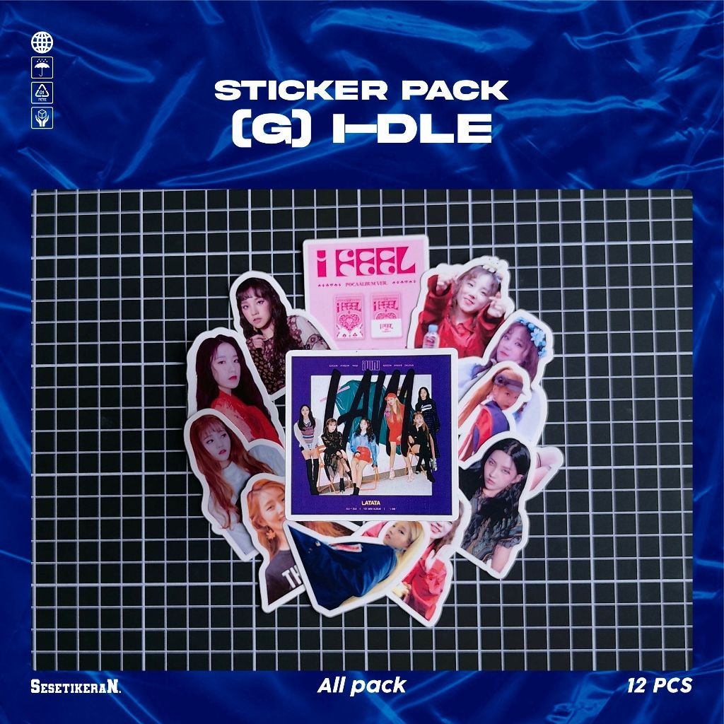 

COD✨ Sesetikeran Stiker Pack (G) I-DLE Lucu Colorfull Keren Untuk Koper Laptop Skateboard