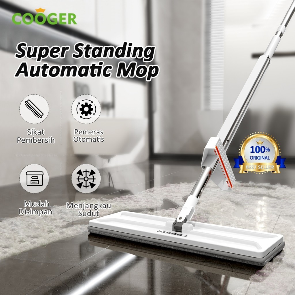 best seller Alat Pel Lantai Praktis Peras Otomatis Dapat Berdiri Dengan Kain Pel Microfiber Ultra Wh