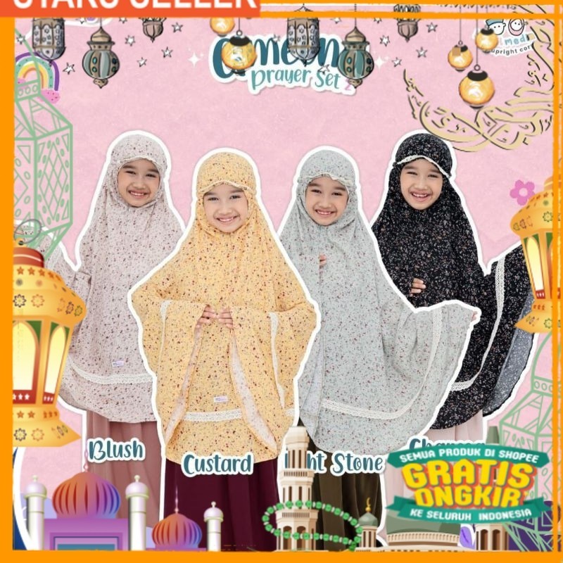 mukena anak ameena prayer set 2/ Pink Dusty Fanta Merah muda