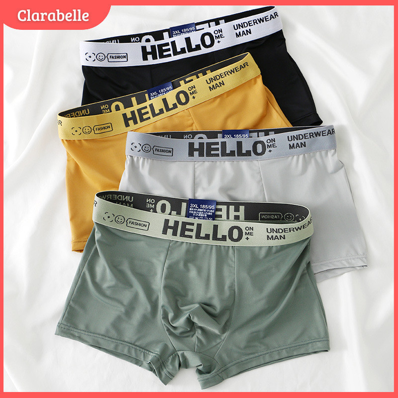 CLARA - Celana Dalam BOXER Pria Celana Dalam Pria bahan katun Pinggang Karet Hello Elastis #3105