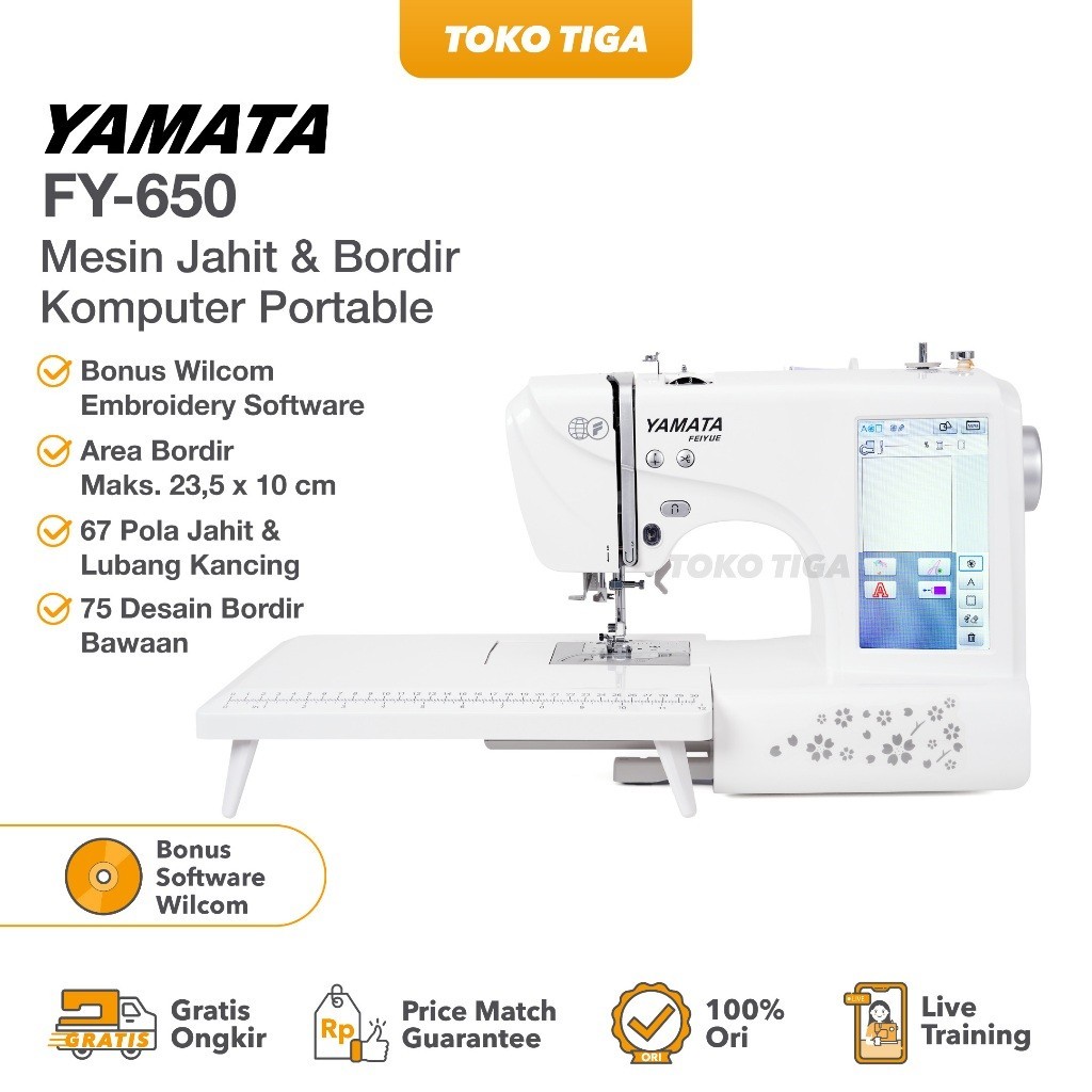 Mesin Jahit dan Bordir Komputer YAMATA FY650 / FY-650 Portable