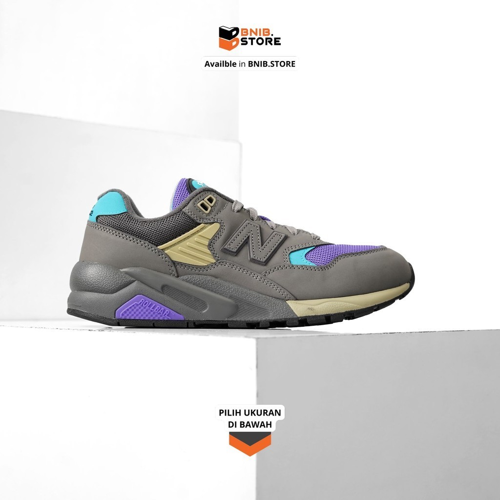 Sepatu Sneaker Pria NB 580 Shadow Grey Electric Indigo Original BNIB