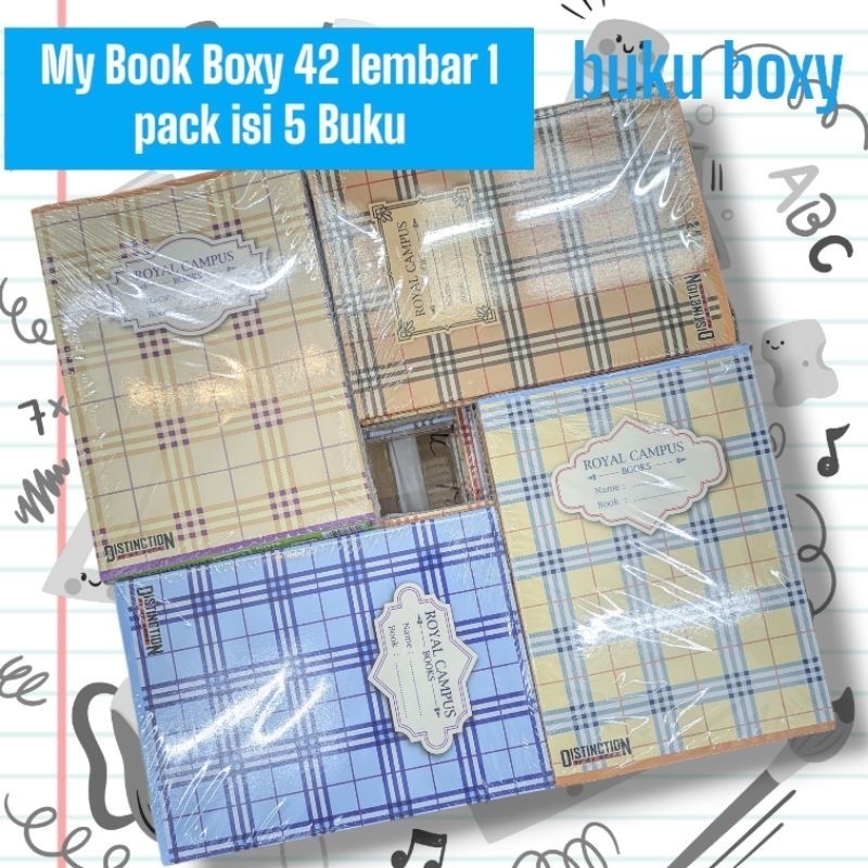 

(1 PACK) Buku Tulis Boxy Yuvi My Book Distinction 42 Lembar 1 Pack isi 5 Buku