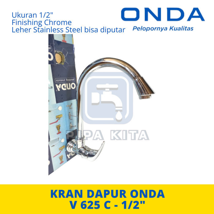 V 625 C ONDA Kran Air Dapur Kitchen Sink Cuci Piring Leher Angsa