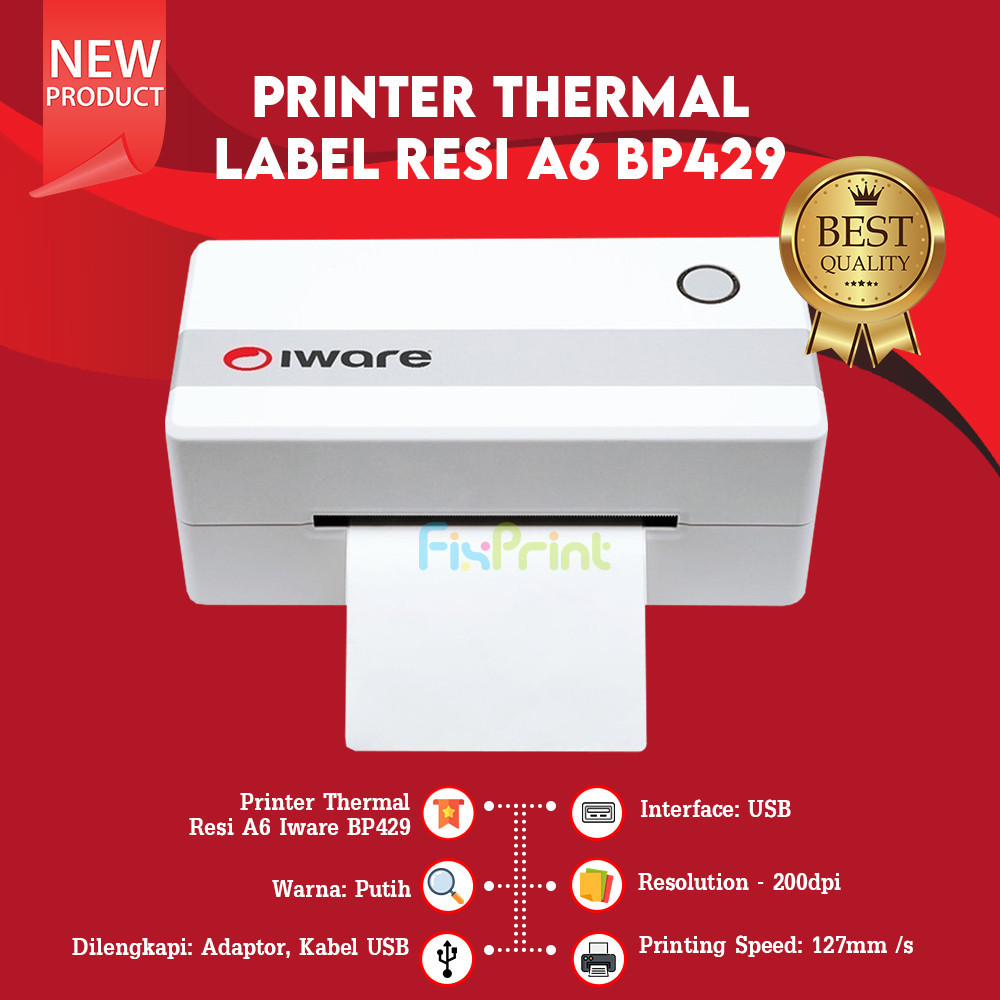 Printer Thermal BP429 Label Barcode Resi BP429 A6 IWare USB Only BP429 Bluetooth USB New