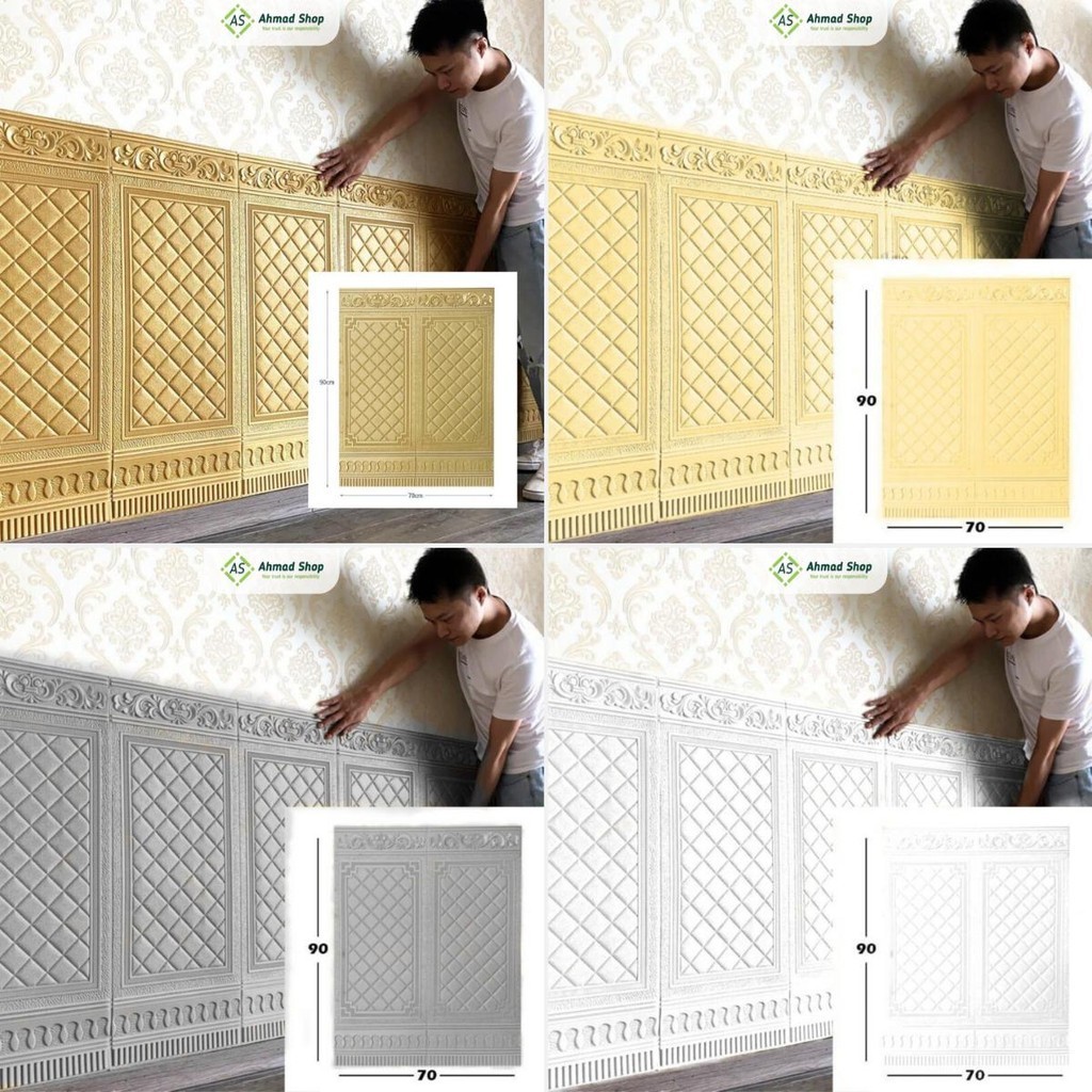 3D Foam Moulding Skirt Lis Wainscoating Pintu Kayu Jati Jendela PE Gabus Anti Air Anti Lembab Sticke