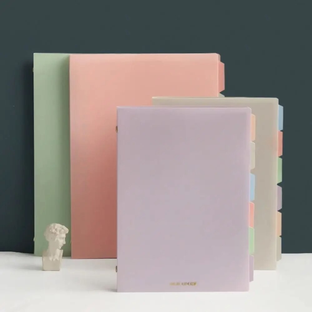 

Soft A5 Binder Notebook Refillable with Pastel Index Divider A5 Notepad Removable Pastel Color Loose Leaf Notebook