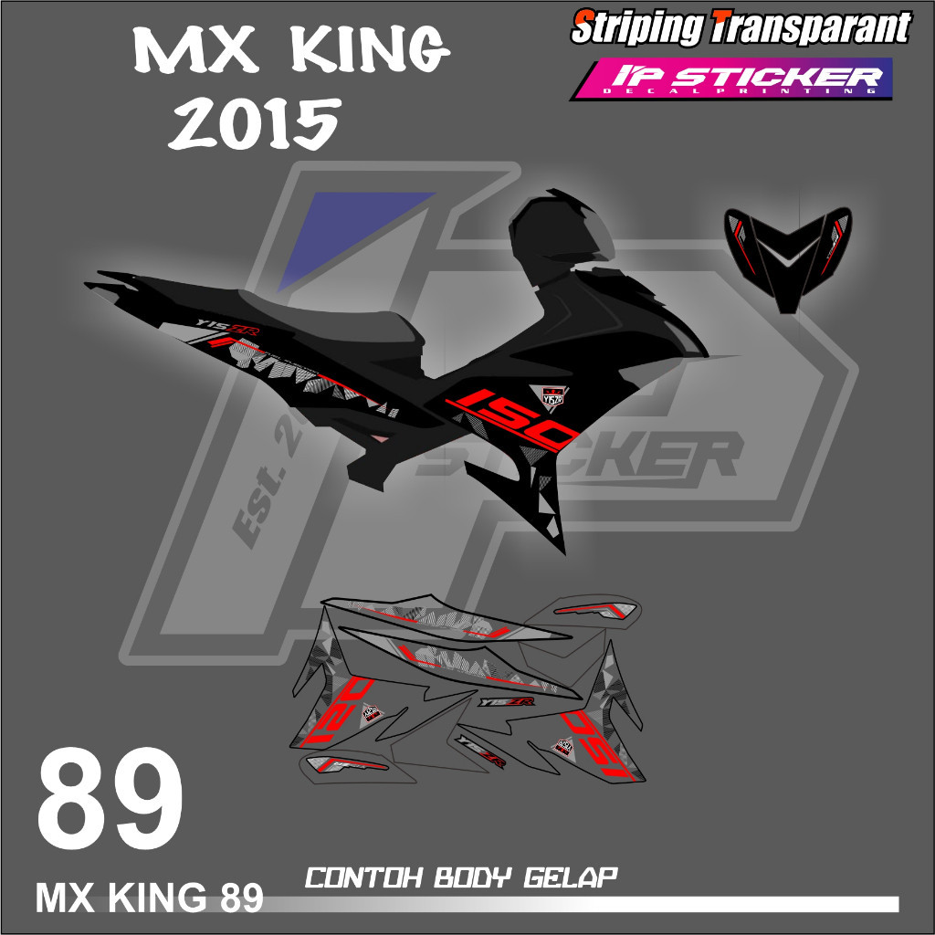 

MX KING 150 (COD) STIKER STRIPING MOTOR YAMAHA MX KING - STIKER LIST GRAFIK SIMPLE WARNA VARIASI DESAIN RACING HOLOGRAM DAN TRANSPARAN BISA COD IP.STRIPING KODE 89 motorcicle