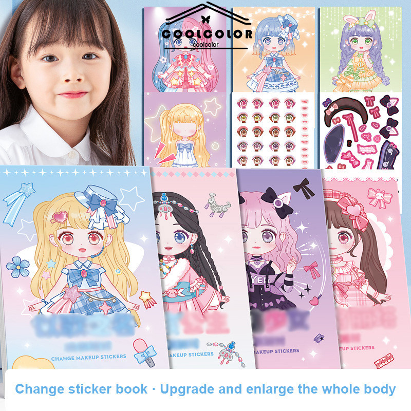 

COD✨Stiker Berganti Pakaian Putri Stiker Lucu Kartun Mainan Anak Perempuan-Yinmer
