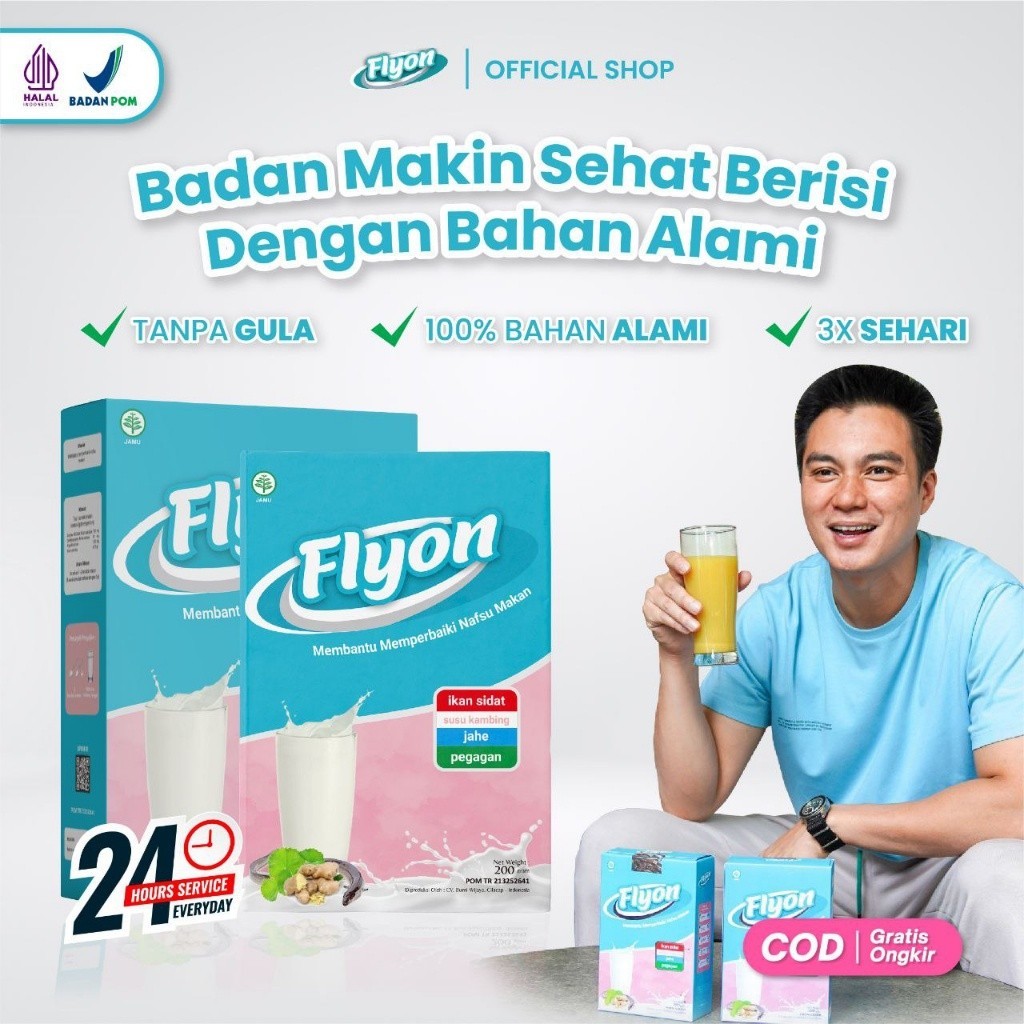 

Susu Flyon Original Susu Penggemuk Badan Penambah Berat Badan Sehat Dan Alami Tanpa Efek Samping Penambah Nafsu Makan Original 100% Bpom