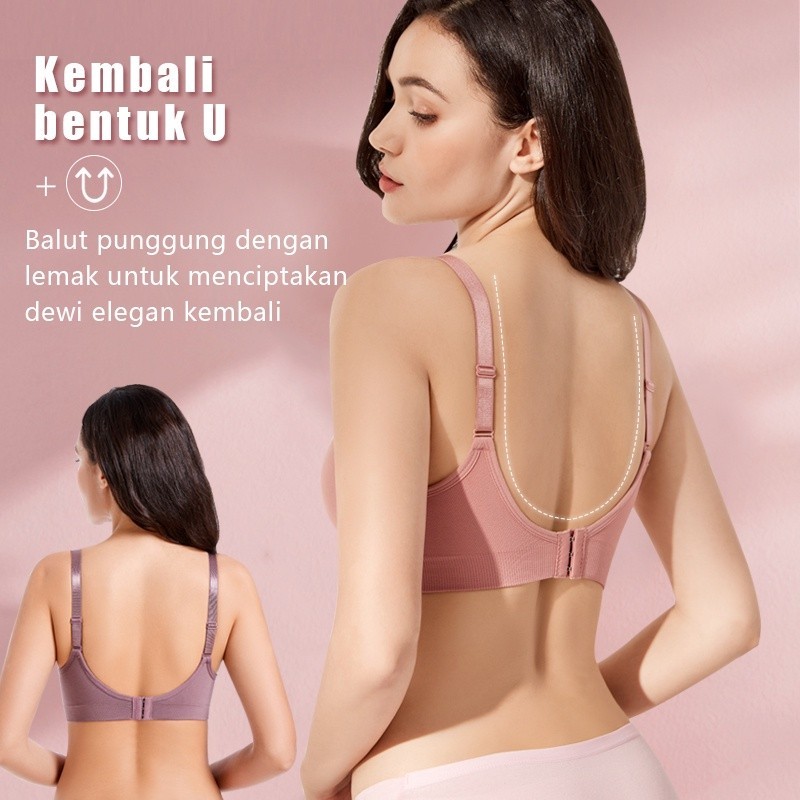 2Pcs Bra Menyusui Bahan Katun Jumbo Kancing Depan Tanpa Kawat Bh Menyusui