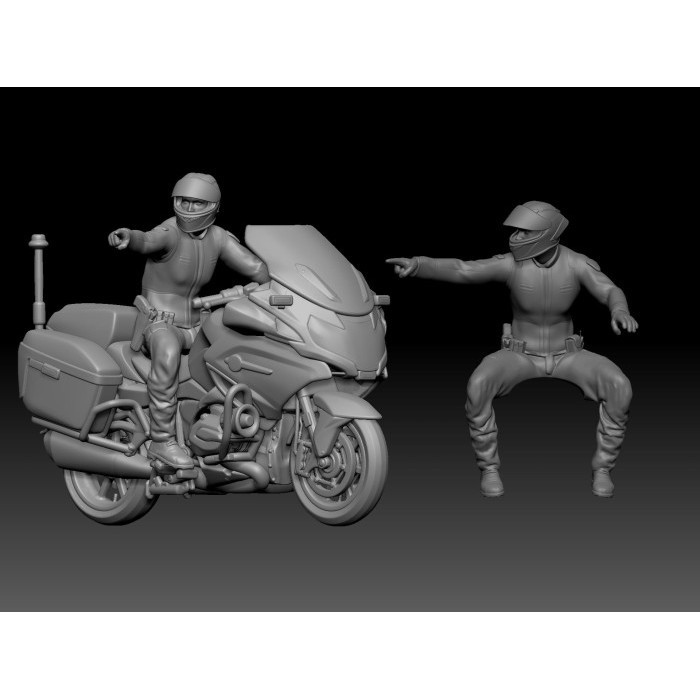 Figure Diorama Diecast Resin police pointing tanpa motor Miniatur Skala 64