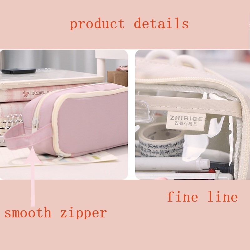 

rtc INS Pencil Case Large Capacity Pencil Case Simple Japanese Stationery Storage Bag School Office