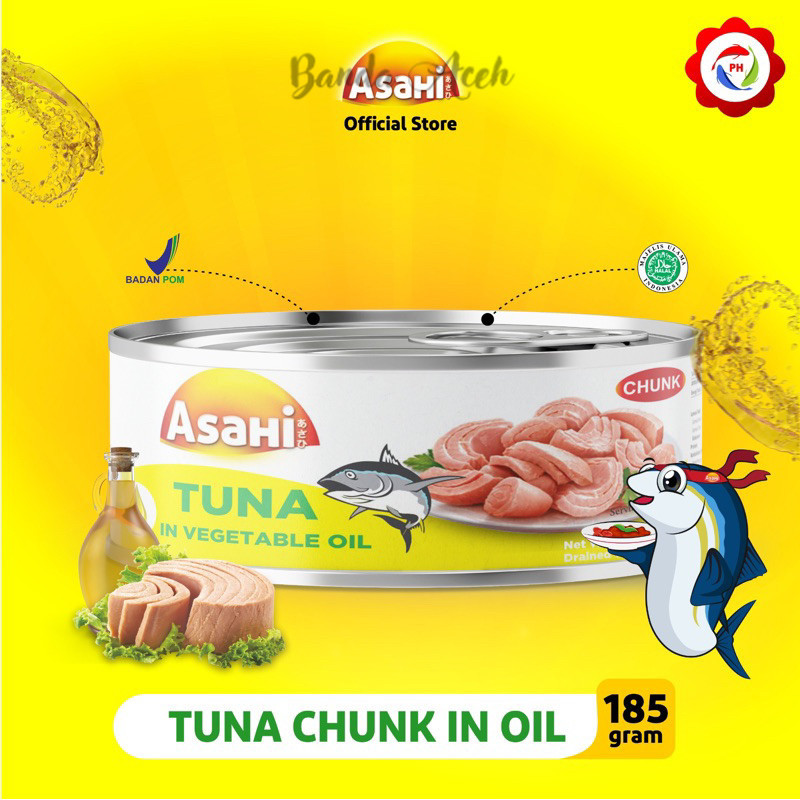 

(Aceh) AsaHi Tuna Chunk in Oil 185 gr - TUNA UTUH BUKAN DI CINCANG