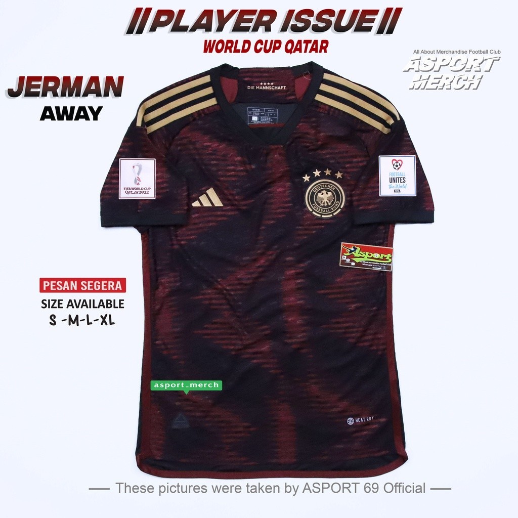 JERMAN AWAY PLAYER ISSUE JERSEY  JERMAN AWAY WORLDCUP 2022 2023 JERSEY GERMANY PREMIUM HIGH QUALITY 