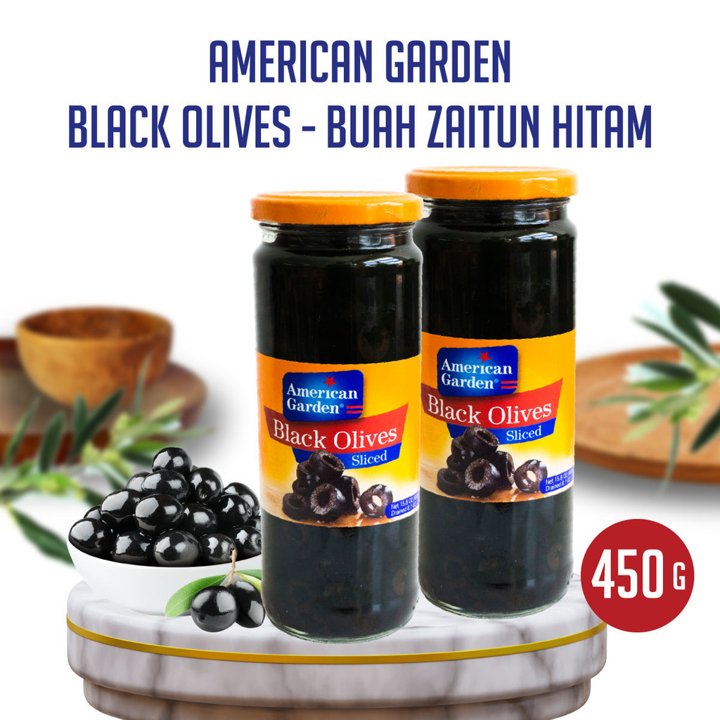 

BLACK OLIVE WHOLE AMERICAN GARDEN 450G- ACAR BUAH ZAITUN HITAM