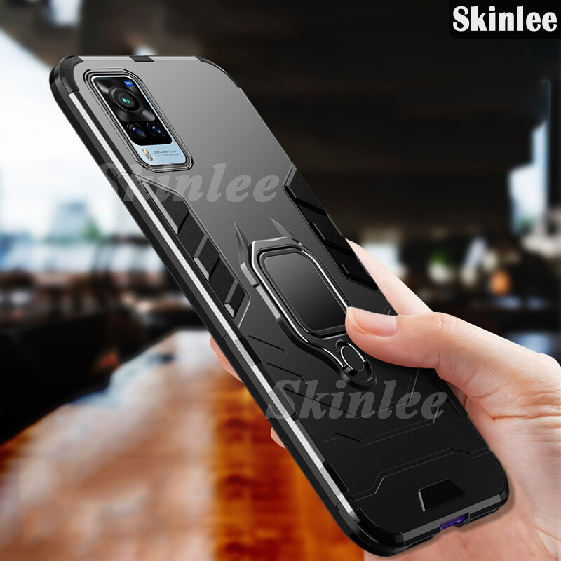For VIVO X60 Armor Ring Phone Case Cover for VIVO X60 Pro Magnetic Anti-Fall Soft Car Holder Shockpr