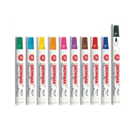 

Spidol White Board Marker Snowman (10 warna) / BOARD MARKER BG 12 / NON permanen