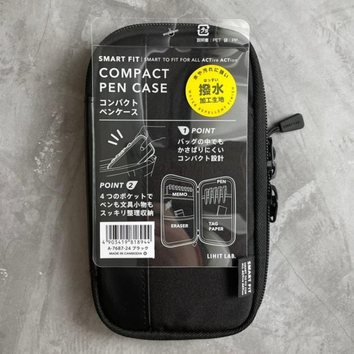 

[New Arrival] LIHIT LAB A-7687 Smart Fit Cordura Compact Pen Case/ Tempat Pensil - Black