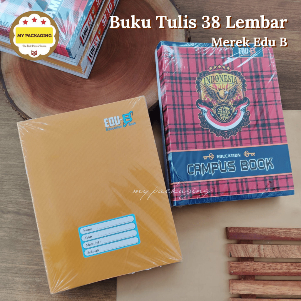 

Buku Tulis Kwarto 38 Lembar Merek Edu B Sampul Elegant / Kraft Coklat- 1pack isi 10 buku