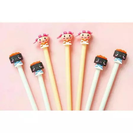 

THE VIRAL STORE Pulpen Bolpen Pena Gel Tinta Hitam Karakter Sushi Sashimi Premium Makanan Food Karakter Jepang Anime Lucu Unik Imut Termurah Grosir Cod