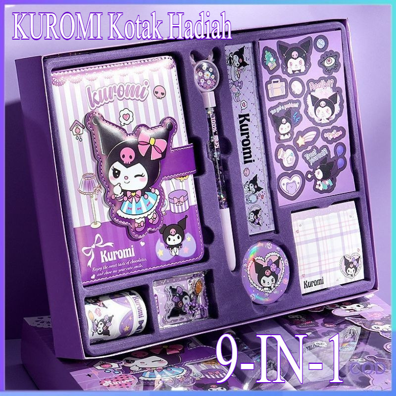 

[COD] kUROMI Diary book Alat Tulis Set Buku Stiker Pegangan diary garis PU Buku memo menulis jurnal kotak hadiah alat tulis