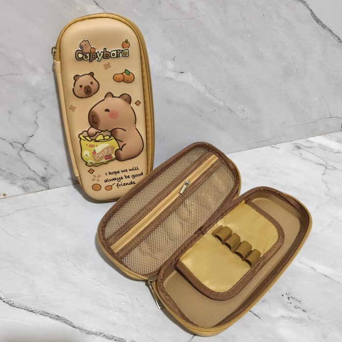 

Kotak Tempat Pensil Lucu Capybara Sekat Pouch / Pencil Case Cute School Sekolah - Capy Chips