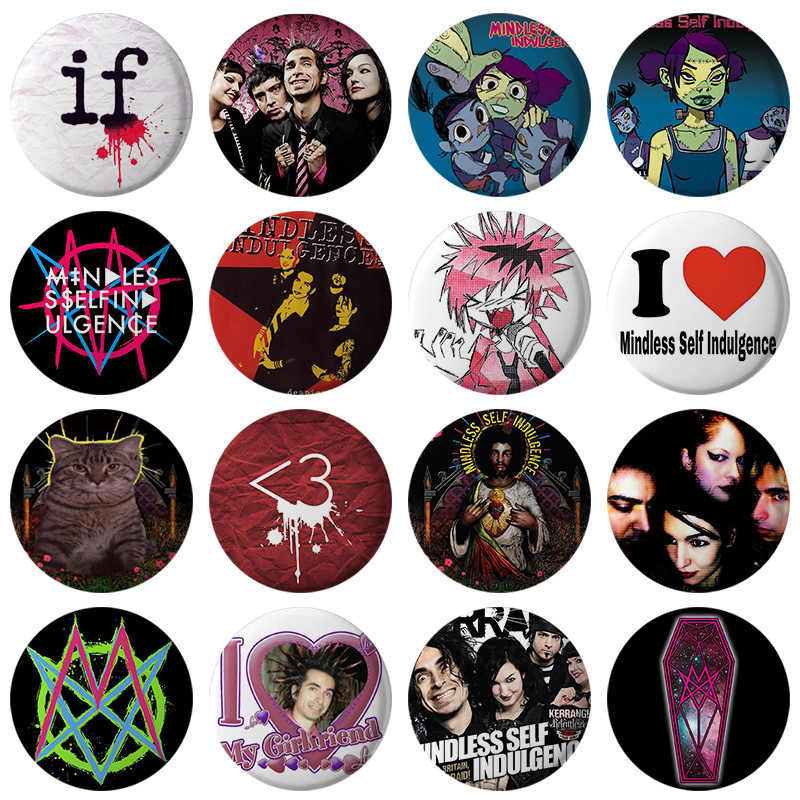 

58mm New Pop FRANKENSTEIN GIRLS Badge Mindless Self Indulgence Jamie Hewlett Cartoon Brooches Seem Strangely Pins for Fans Decor