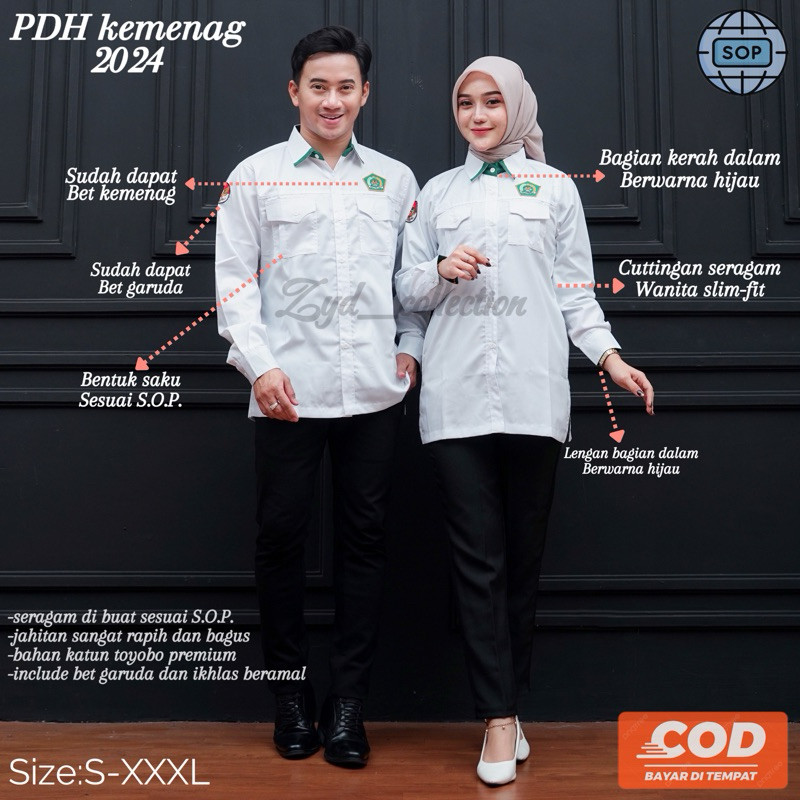 GT65R Seragam Kemenag PNS/ASN/PDH/PDL Pemda Pria dan Wanita Sesuai S.O.P. Pemerintah Terbaru
