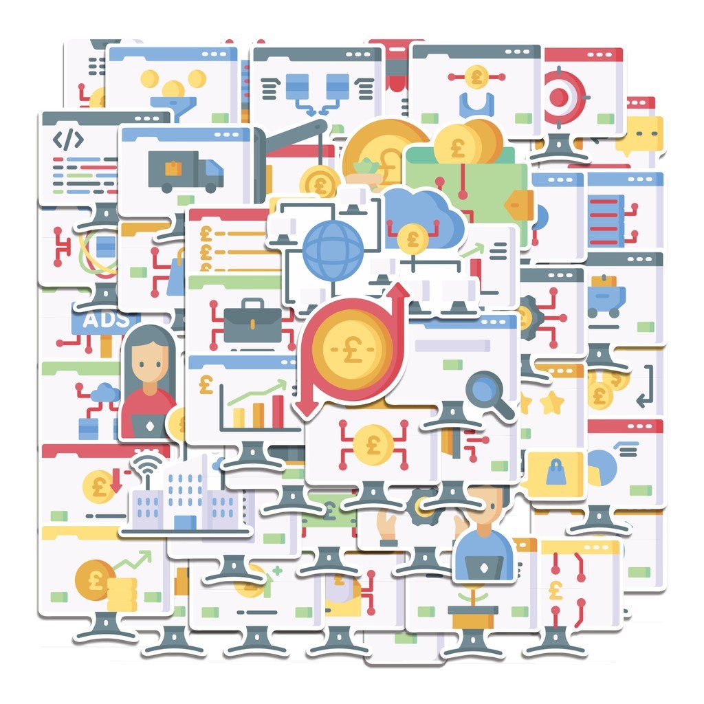 

COD 50 Pcs Stiker Digital Economy Lucu Anti Air Untuk Dekorasi Notebook Sepeda Skateboard Handphone