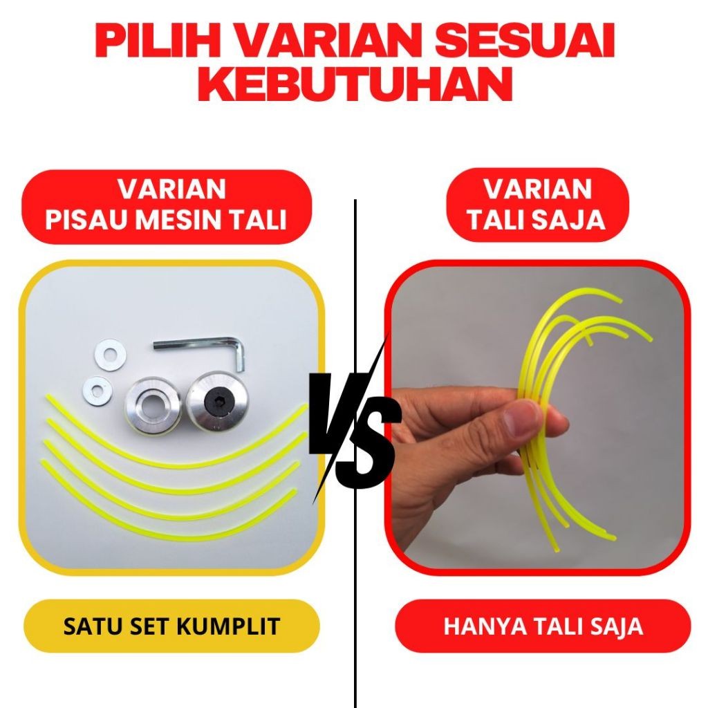 ADY78 Pisau Senar Potong Rumput Nylon Tali Senar Mata Pisau Senar Mesin Potong Rumput Kepala Trimmer