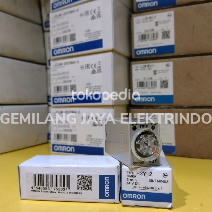 TIMER OMRON H3Y-2 24VDC 3MIN / H3Y-2 DC24V 3MENIT KAKI 8 ORIGINAL