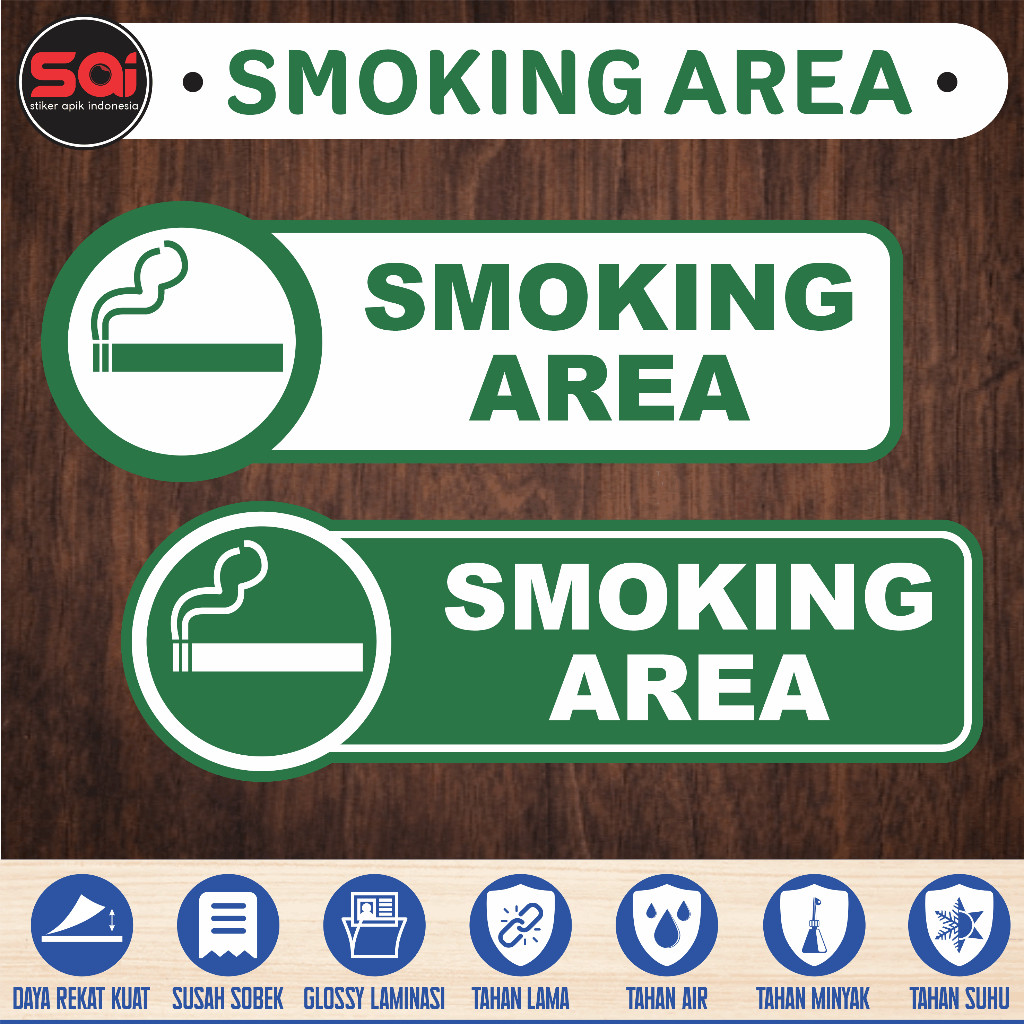 

STIKER VINYL SMOKING AREA LAMINASI GLOSSY