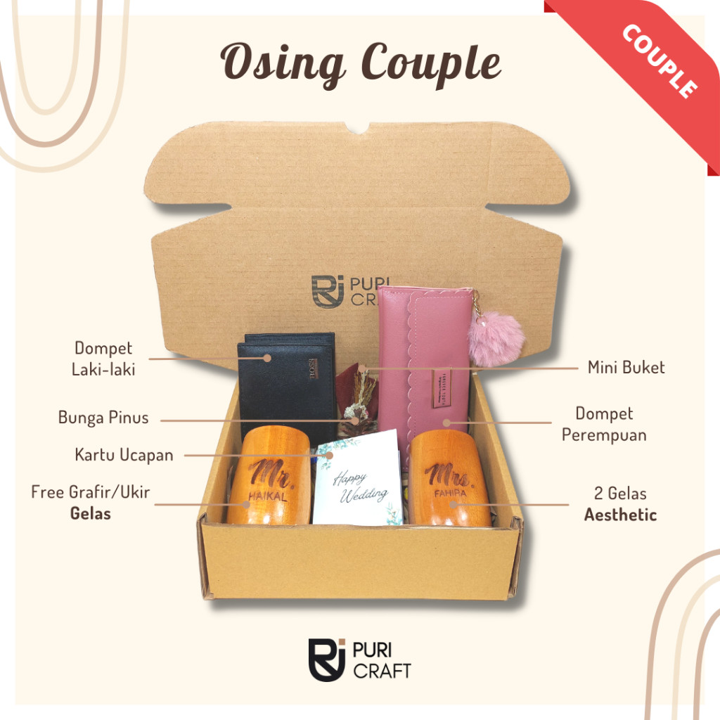 

kado valentine anniversary ulang tahun suami pacar istri pasangan murah / OSING Couple Series / FREE UKIR / Hampers Pernikahan / Hampers Wedding / Kado Pernikahan / Kado Aesthetic / Wedding Gift / Hampers Lebaran / Kado Unik / Kado Cowok / Kado Cewek / Pu