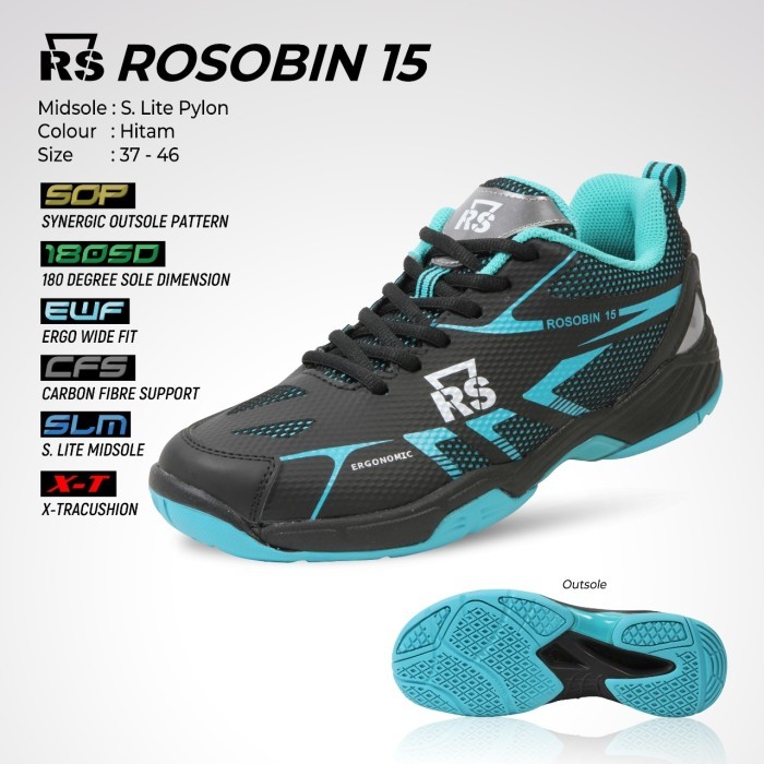 Sepatu Badminton Rs Rosobin 15 - RS ROSOBIN Original