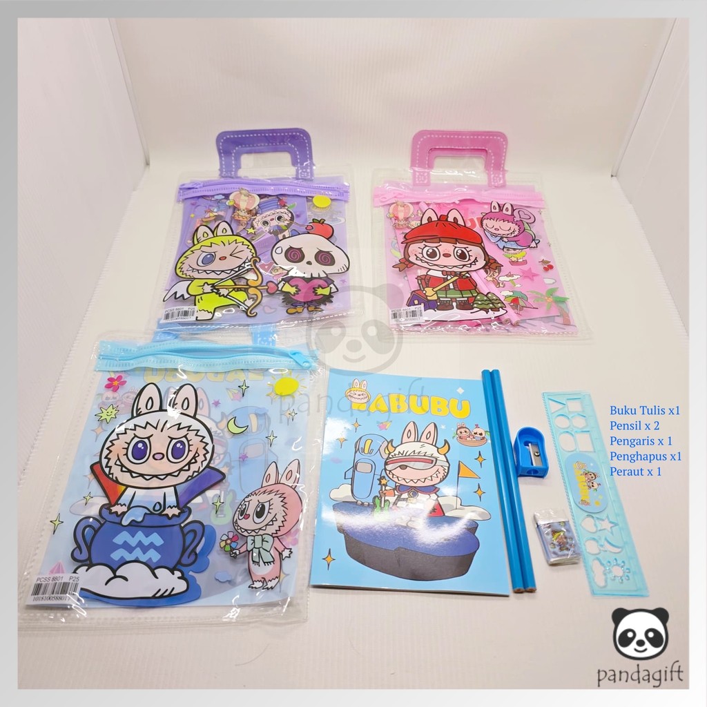 

Alat Tulis Set 6 in 1 Labubu K*r*m* Murah Lucu Pouch Set Stationery Hadiah Anak S*nr* - GG0351